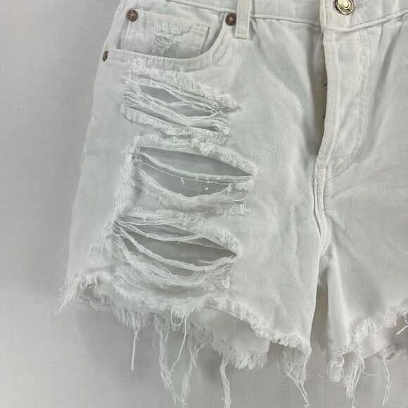 Free People Maggie Mid Rise Denim Shorts -Optic White- Size 25- NWOT - Picture 2 of 7